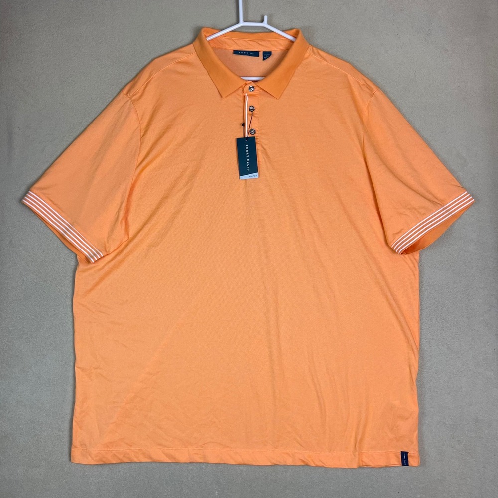 Perry Ellis‎ Icon Polo Shirt Mens 3XLT Tangerine Short Sleeve
